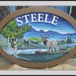 hand carved address signs in Evergreen, CO